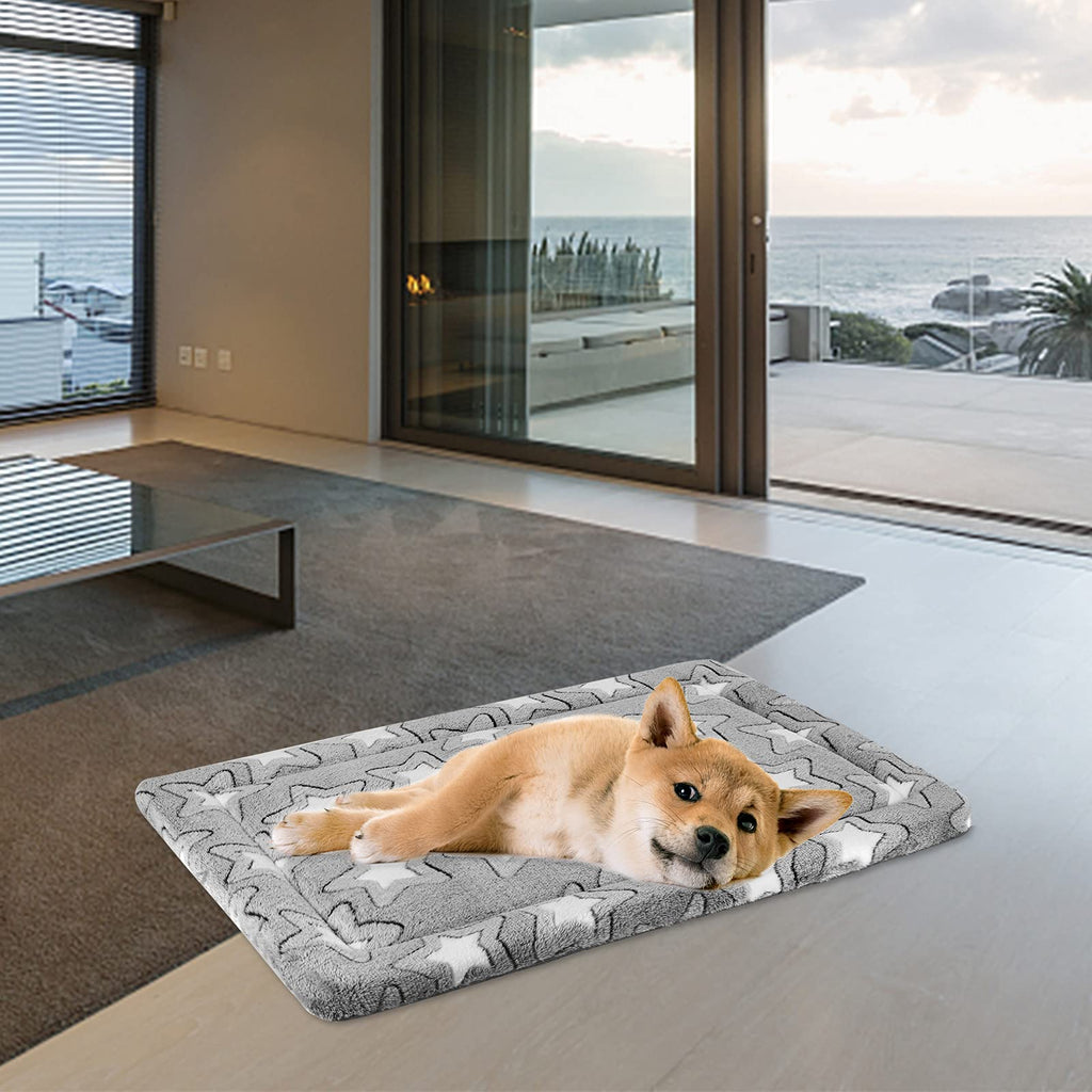 30"x20" Star Pattern Grey Dog Crate Pad N13565