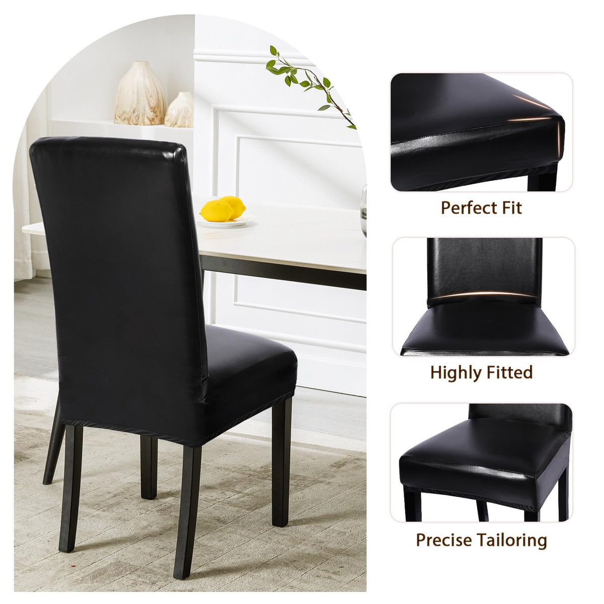 Waterproof PU Leather Dining Chair Covers Set of 6 Z3976