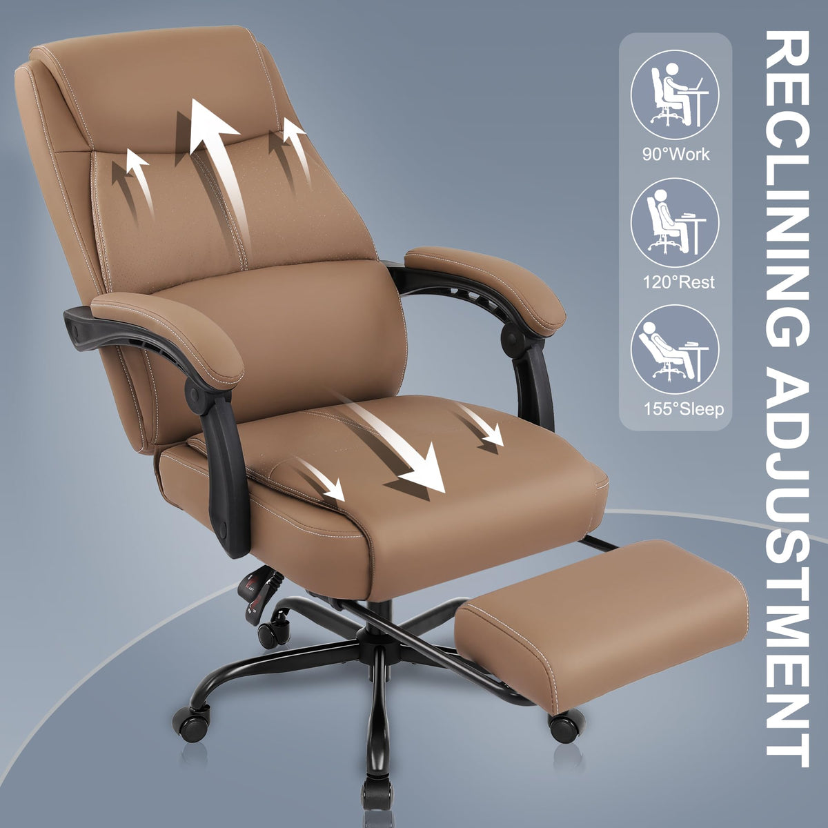 Big and Tall High Back Office Chair with Footrest I40124