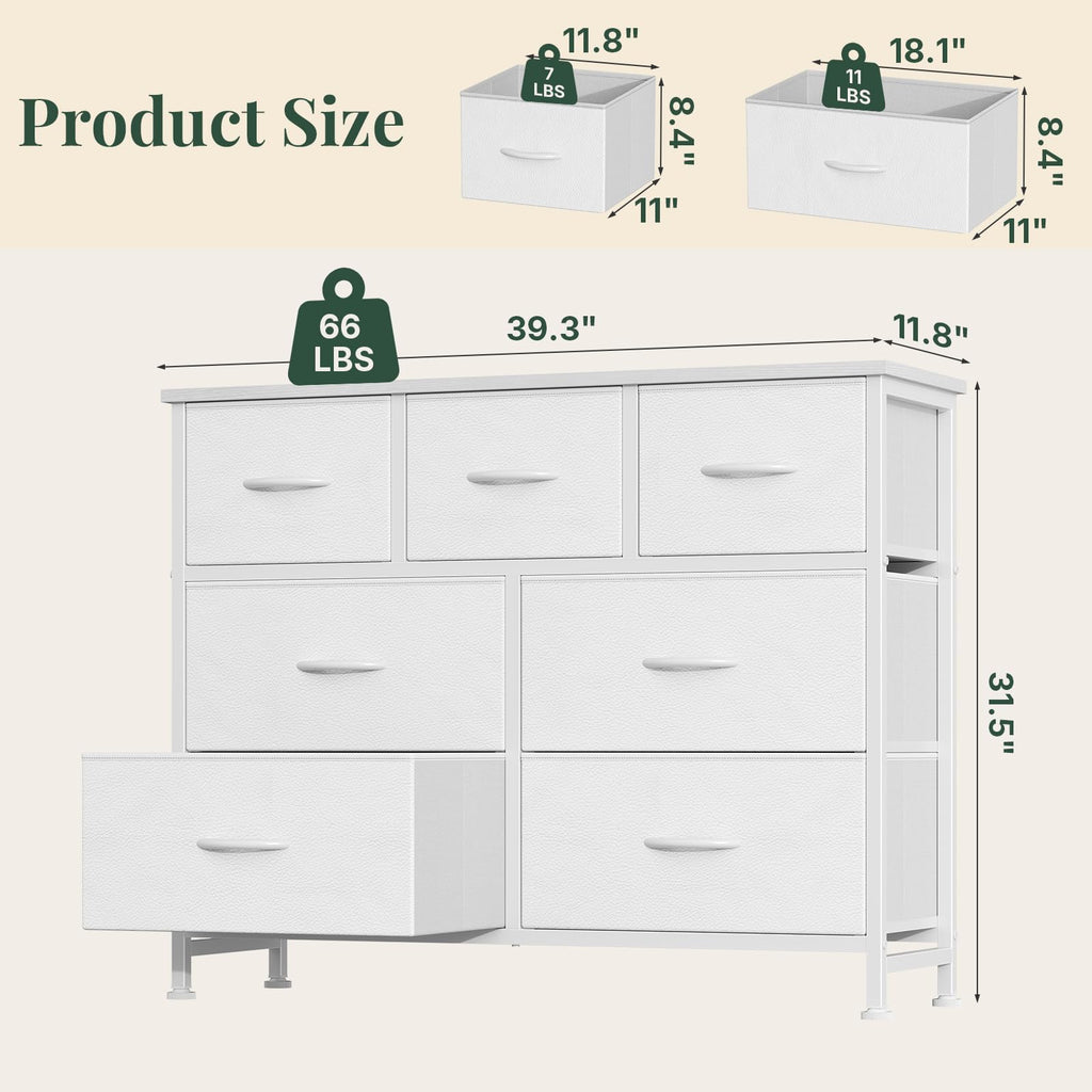Fabric 7 Drawer Dresser E4638