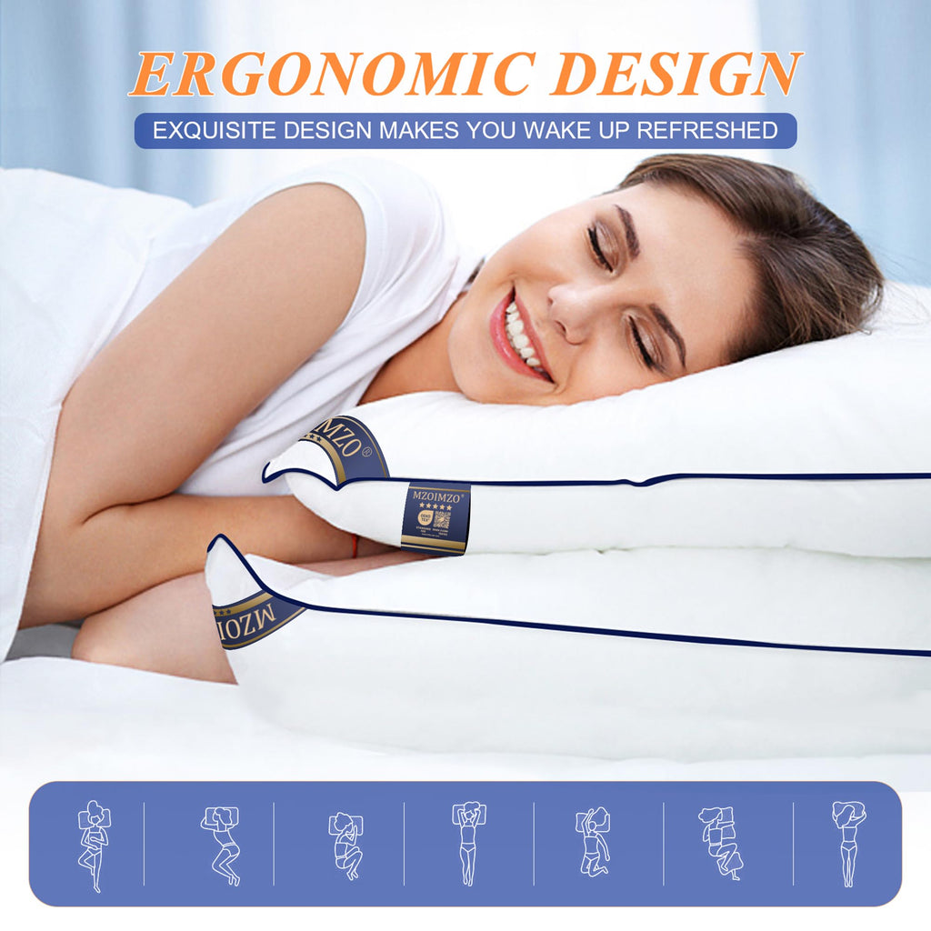 King Size Set of 2 Firm Bed Pillows Q81938