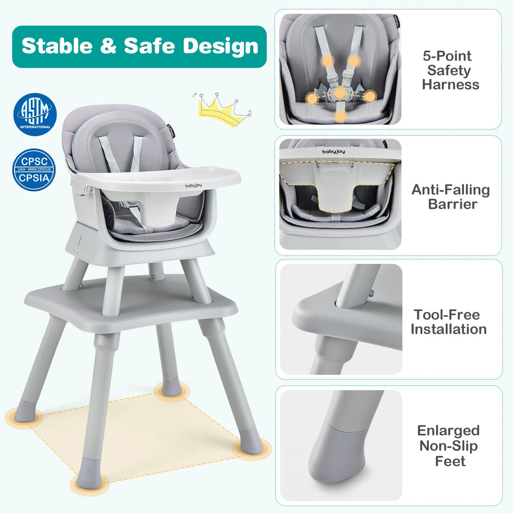 8 in 1 Convertible High Chair with Removable Tray M197