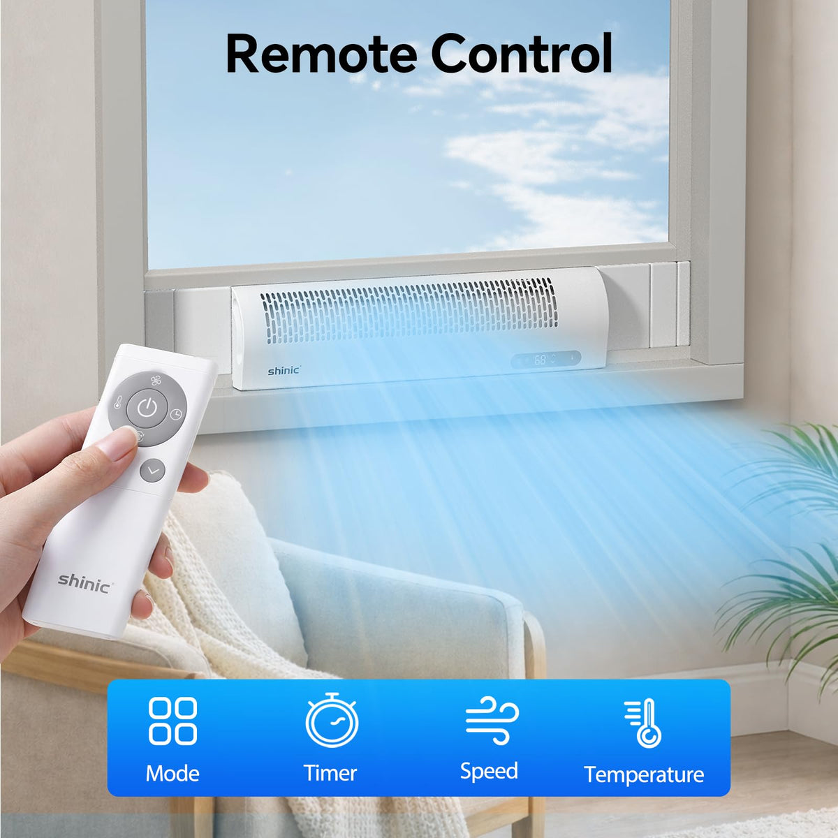White Reversible Airflow Window Fan with Remote W7966