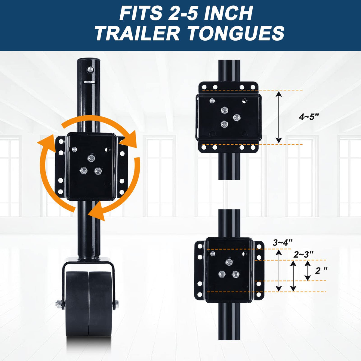 2000lbs Heavy Duty Swivel Trailer Jack with Wheel V570