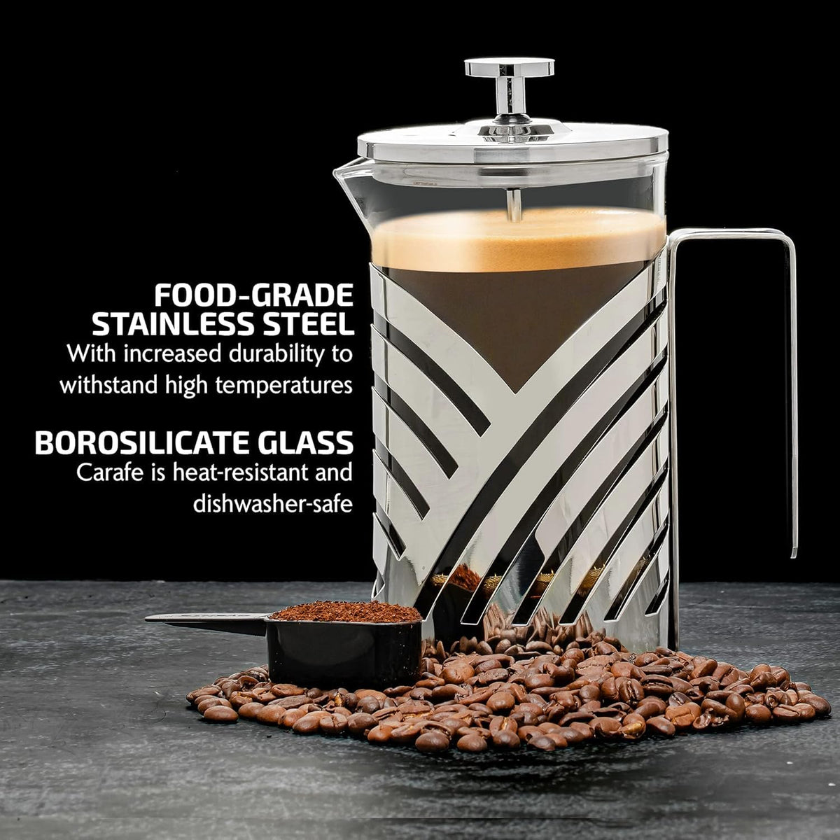 French Press Coffee Maker 34oz with 4 Filters X19989