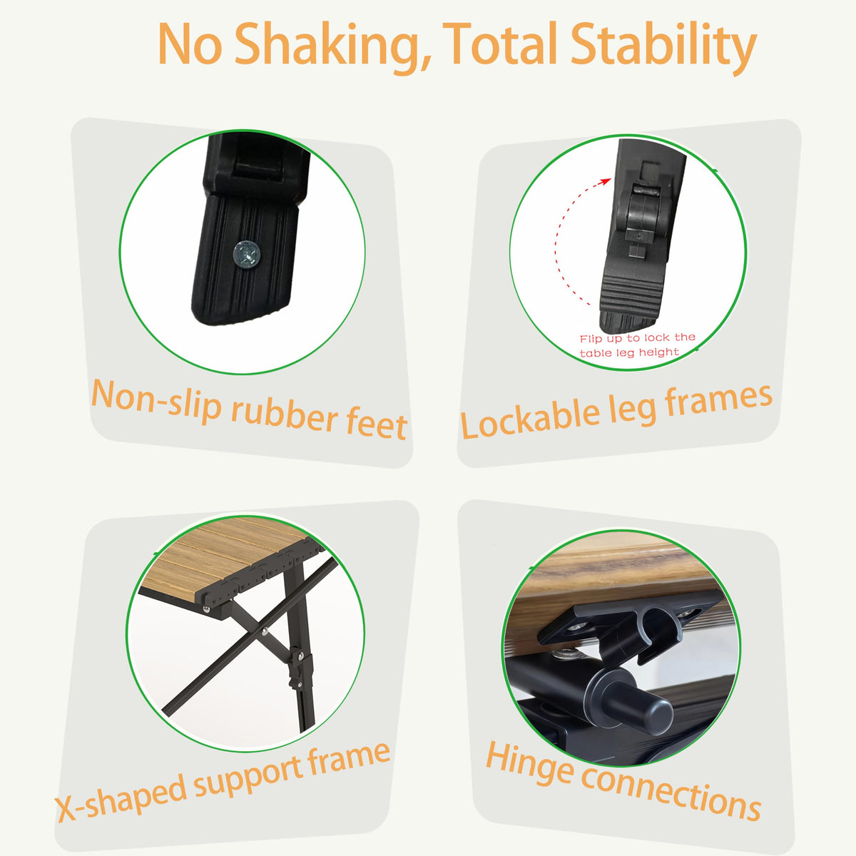 Lightweight Aluminum Alloy Folding Camping Table with Carry Bag E112