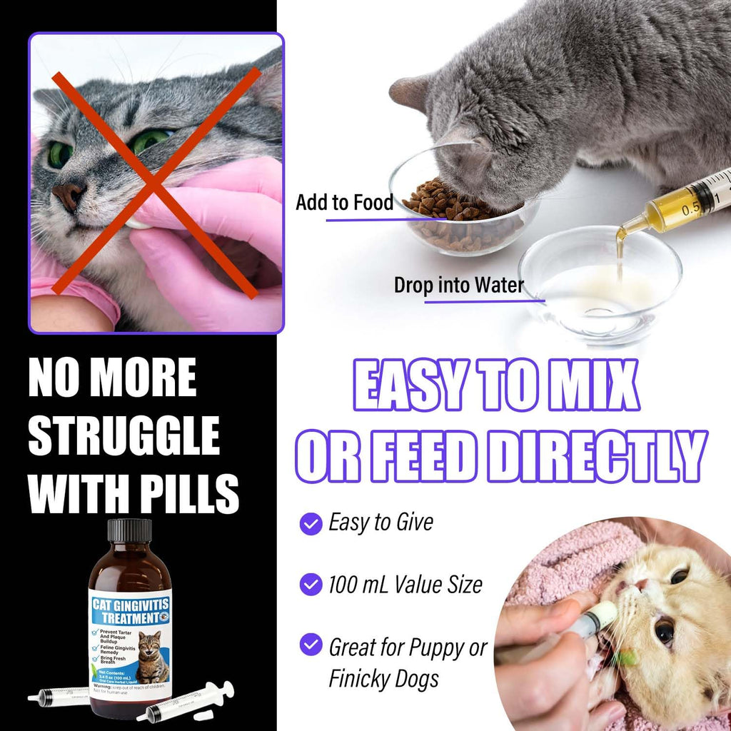 Cat Gingivitis Treatment Liquid 100ml Dental Care E7306