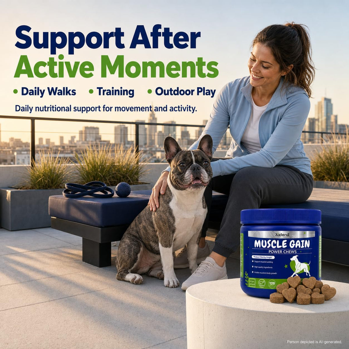 High Protein Muscle Support Soft Chews for Dogs, 120 Count U695944