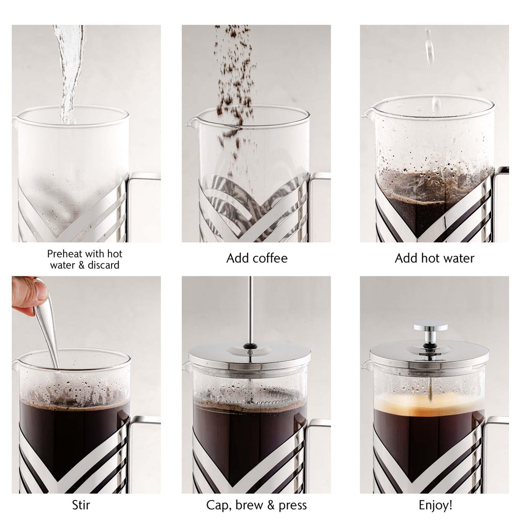 French Press Coffee Maker 34oz with 4 Filters X19989