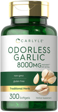 Odorless Garlic Softgels Supplement 300 Count V13420
