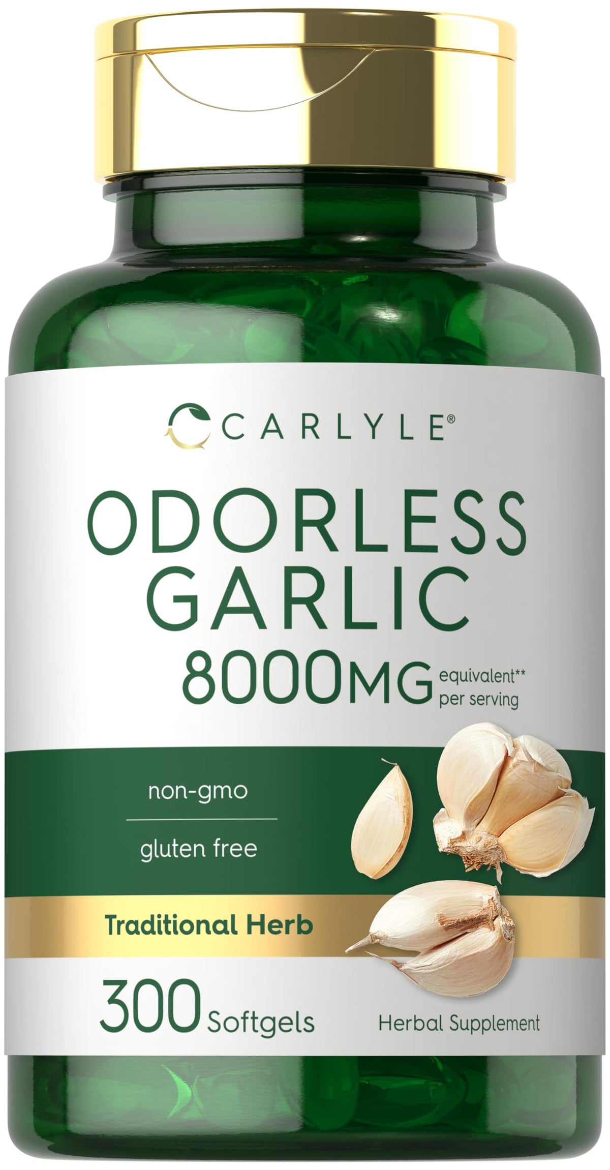 Odorless Garlic Softgels Supplement 300 Count V13420