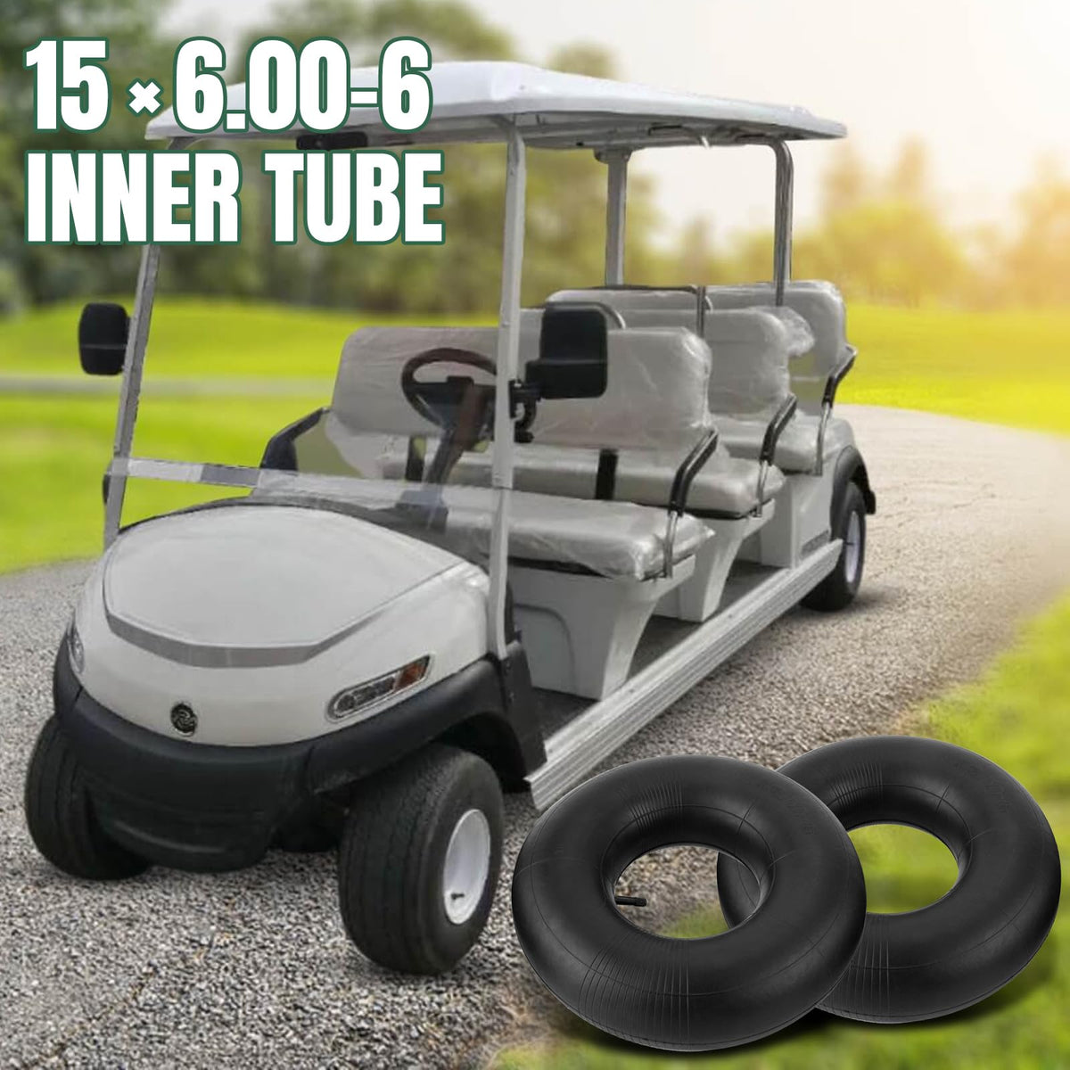 15x6.00-6 Inner Tube with Straight Valve Stem 2-Pack L1681