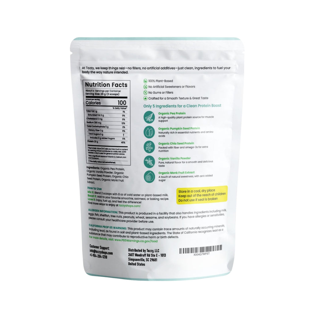 Organic Vegan Vanilla Pea Protein Powder F796