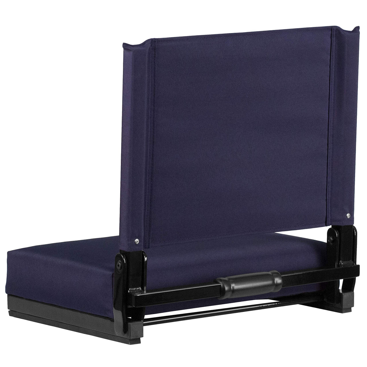 Portable Folding Padded Stadium Chair with Carrying Handle, Navy H879846