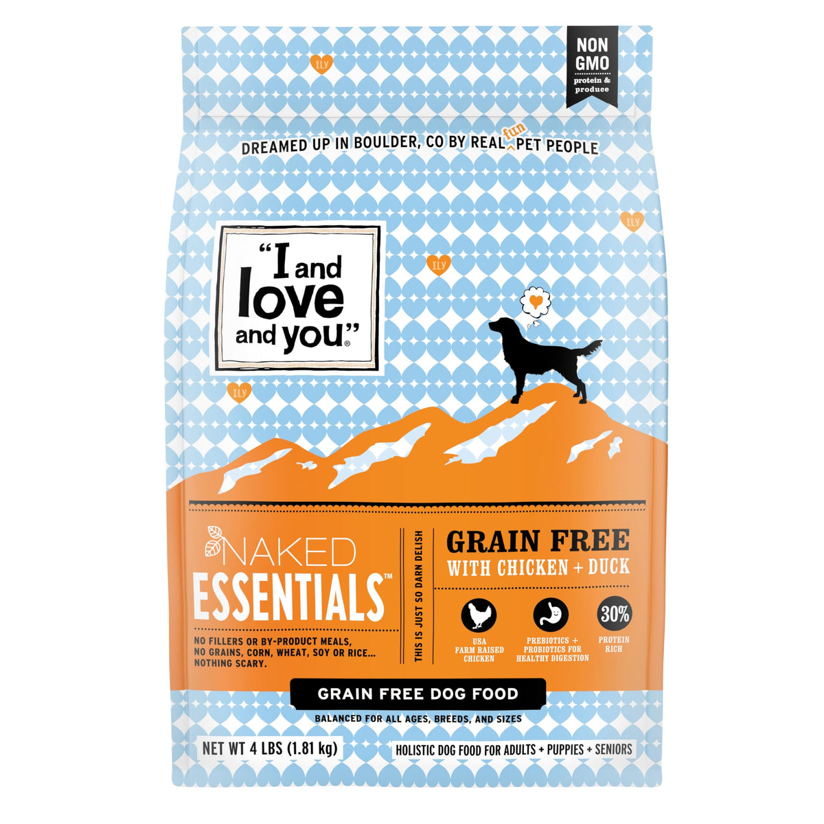 Chicken Duck Dry Dog Food 4lb Bag T2590