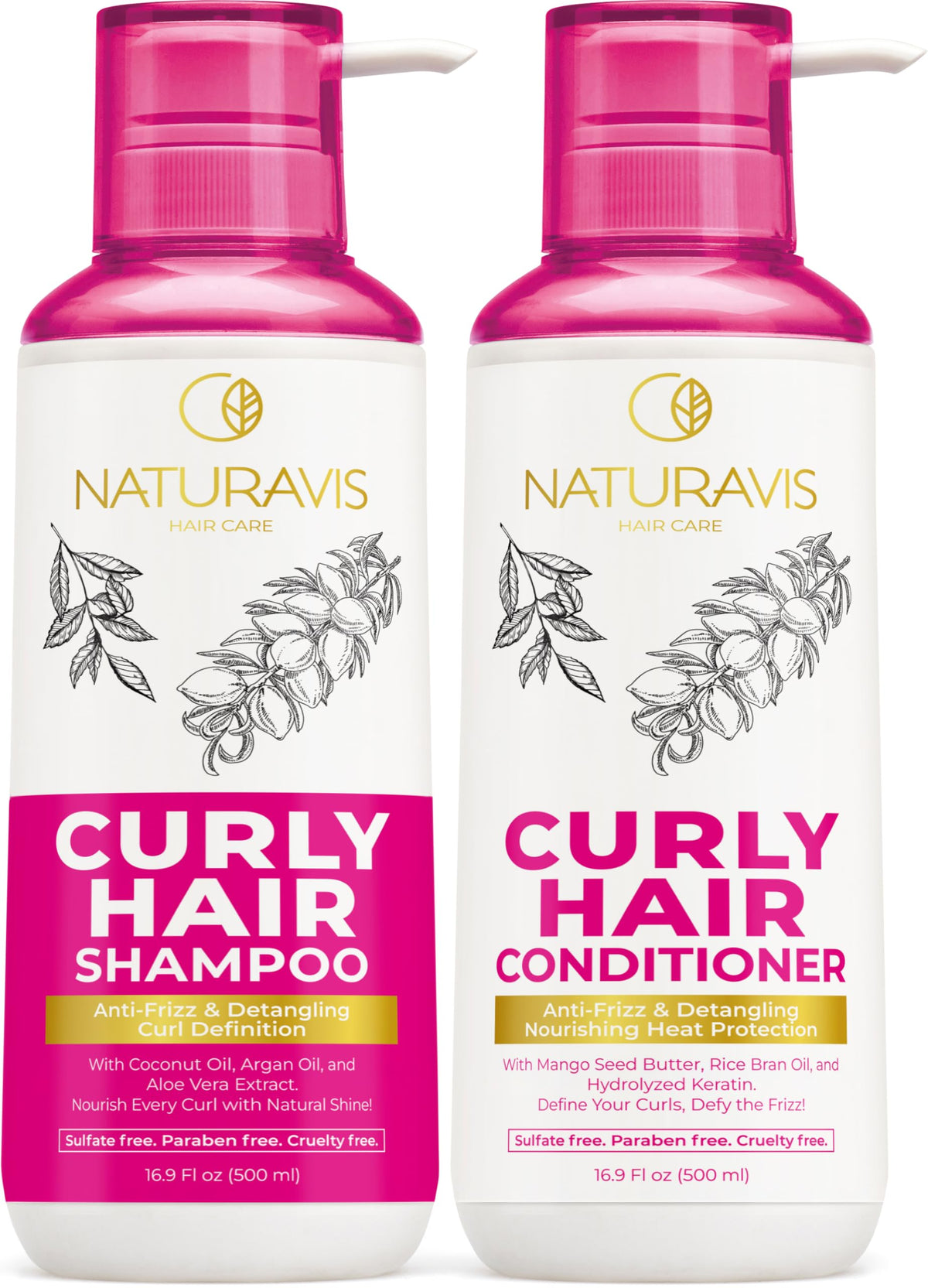 Curly Hair Shampoo and Conditioner Set and Mask U86656
