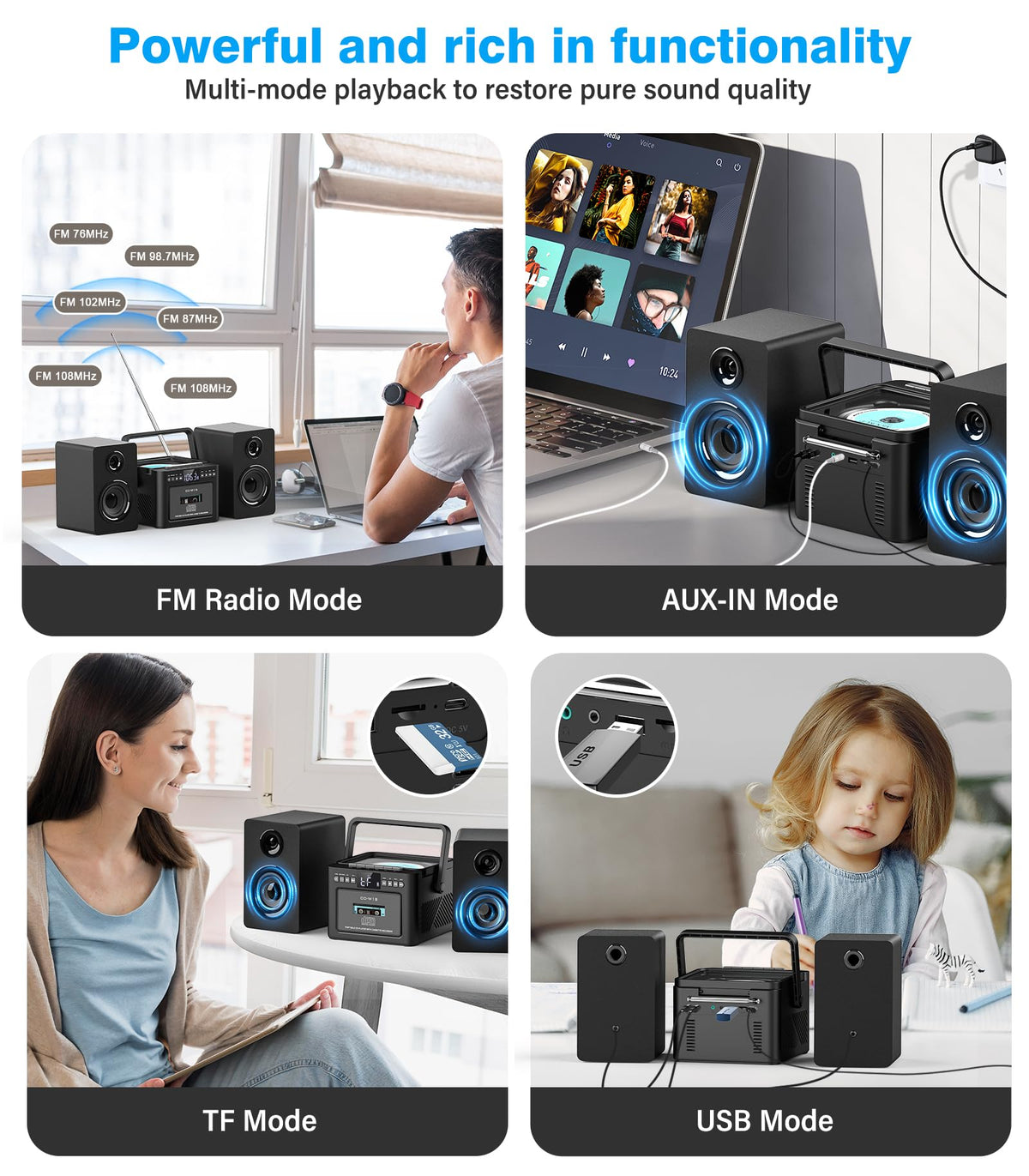 Home Stereo System with CD and Cassette Player V16537