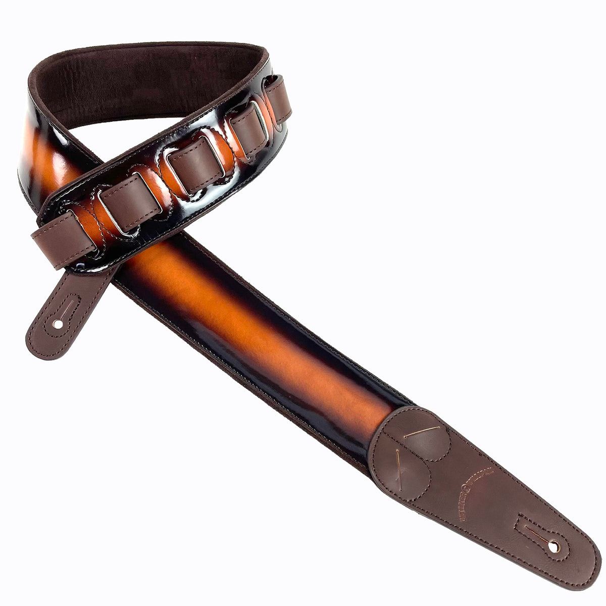 Sunburst Finish Guitar Strap with Pick Pockets & Padded Velour Back T20490