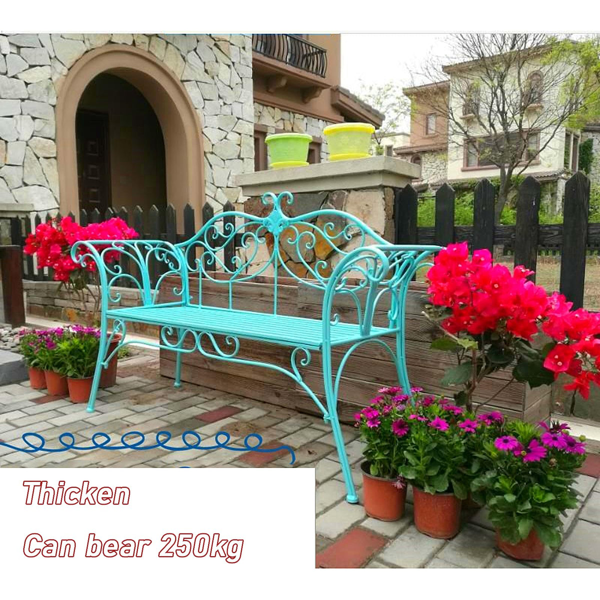 2-Seat Outdoor Metal Bench A164