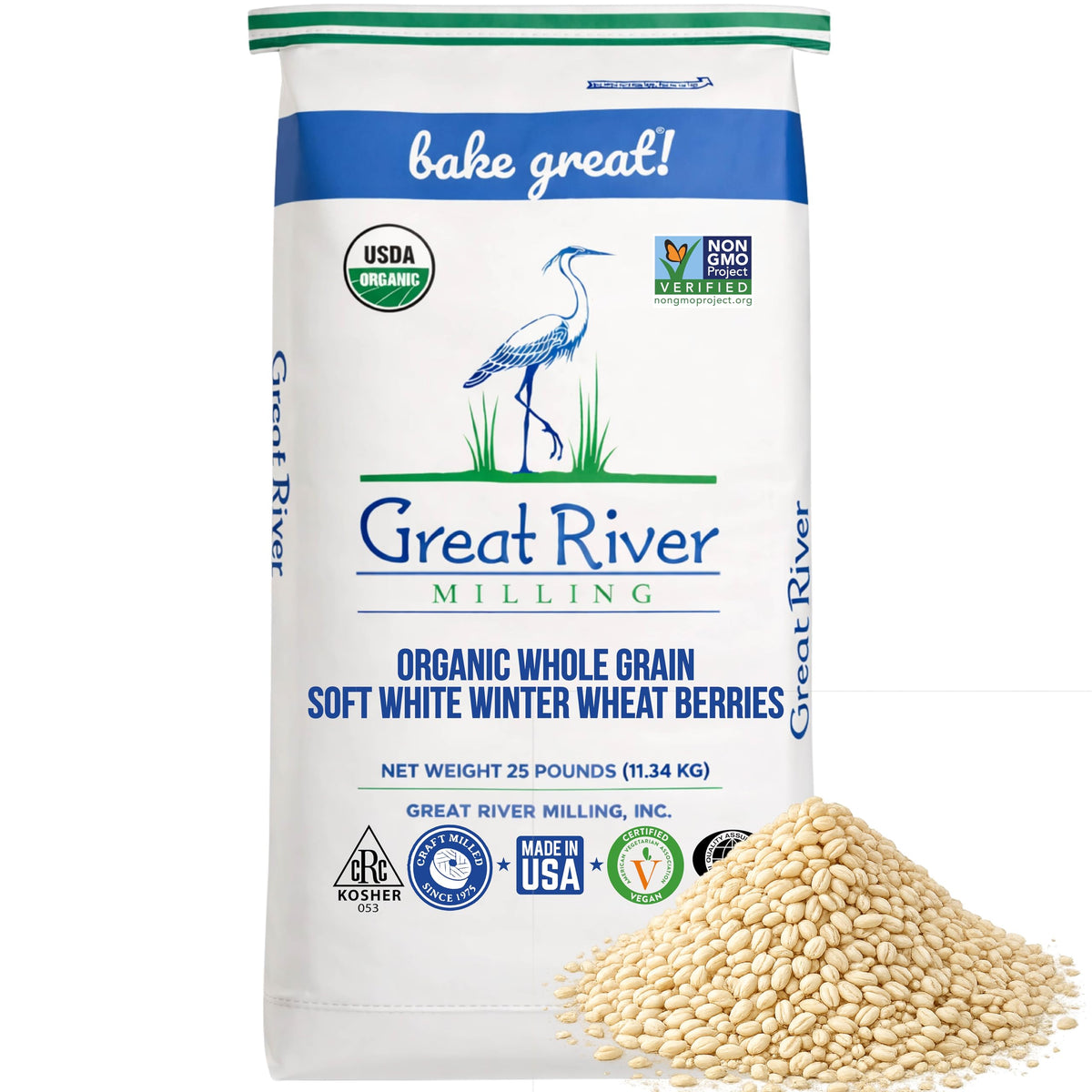 Organic Soft White Wheat Berries 25 lb C613