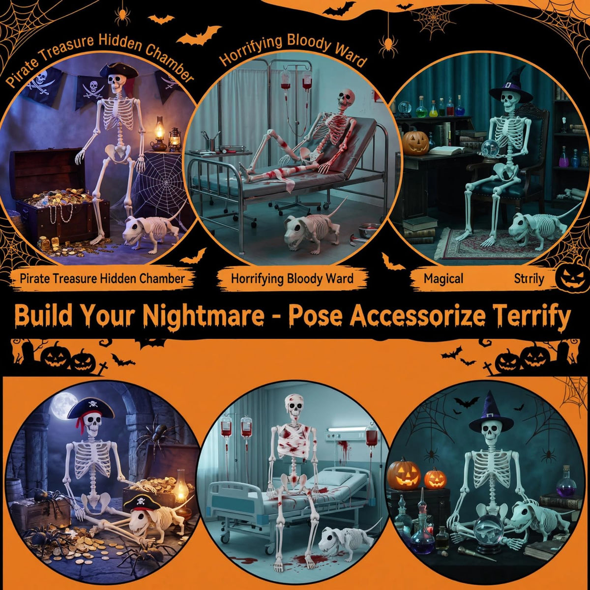 5.4FT Posable Skeleton O8919