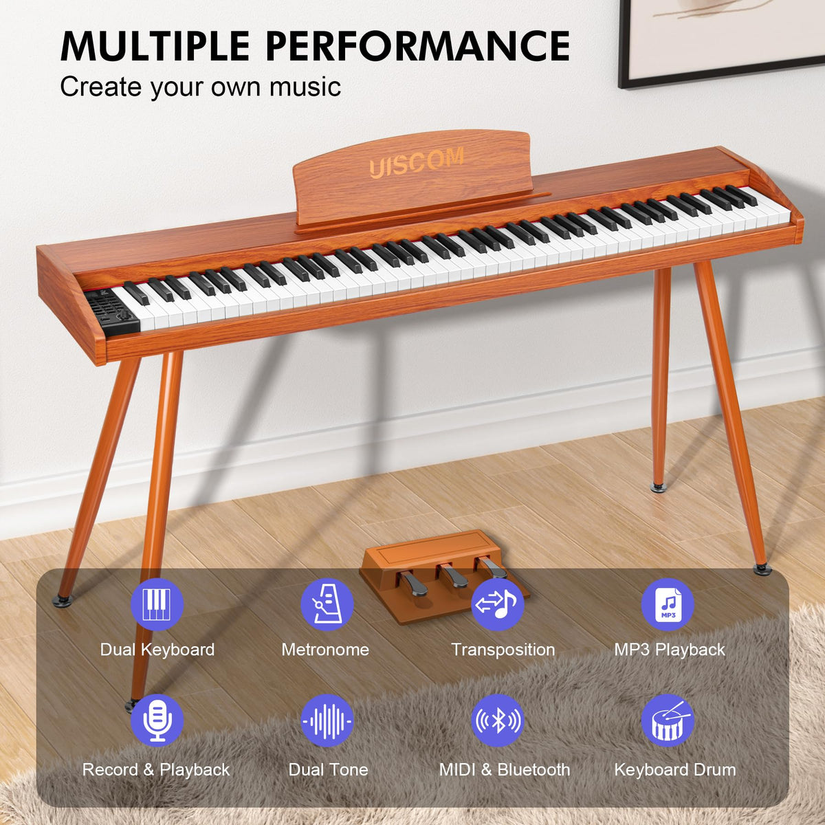 88 Key Semi-Weighted Digital Piano Keyboard L731659