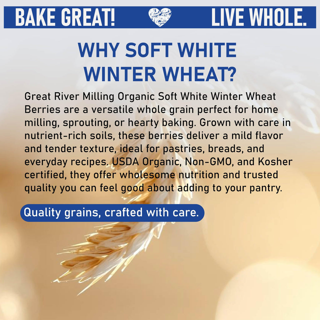 Organic Soft White Wheat Berries 25 lb C613