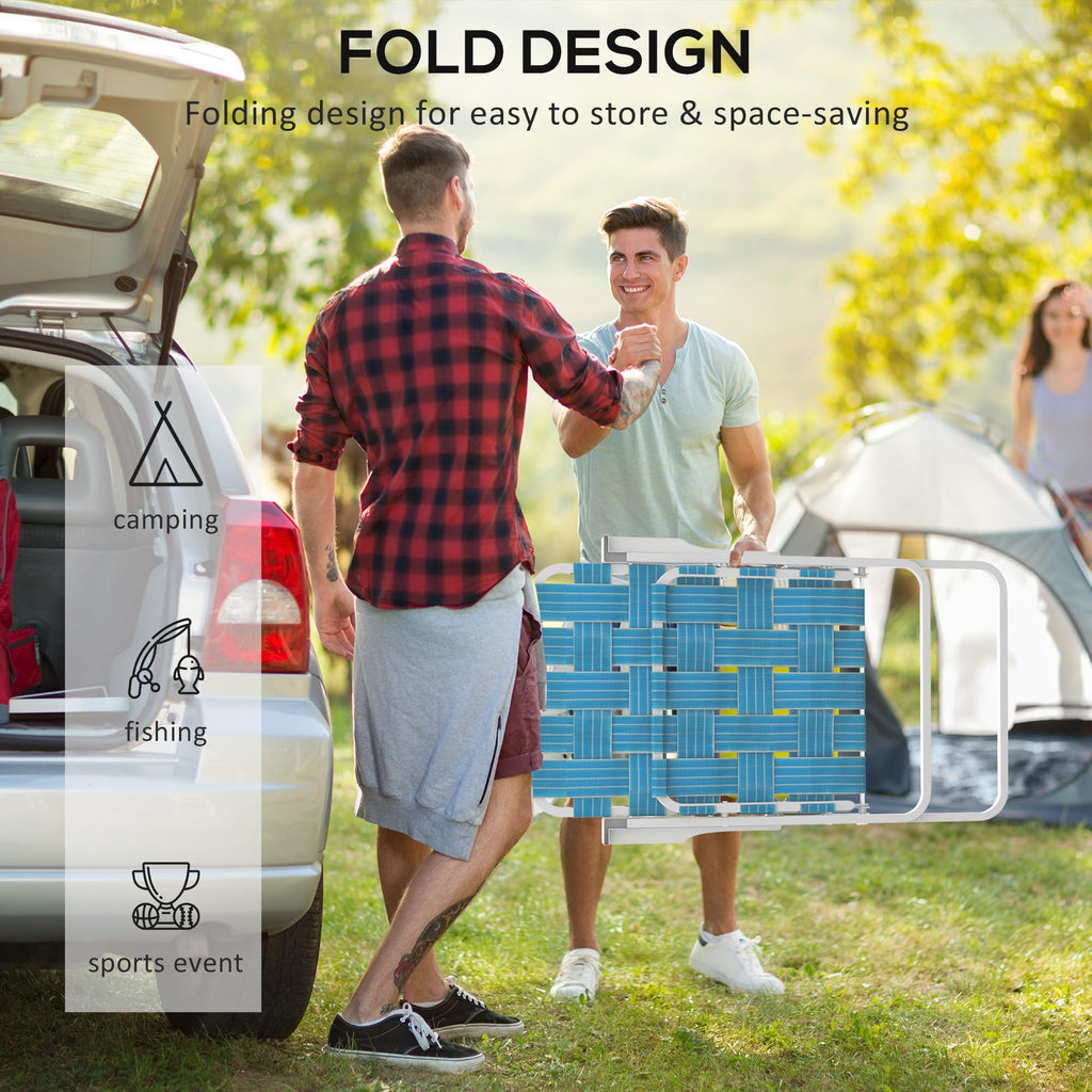 Set of 2 Blue Patio Folding Chairs F63440