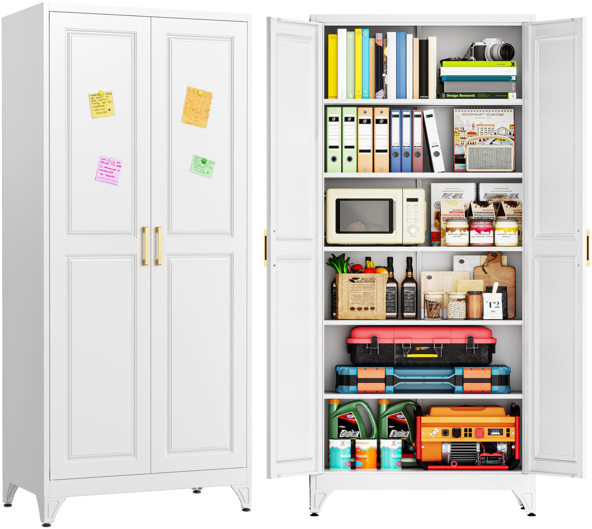 75" Kitchen Pantry Cabinet with Doors and Shelves C474531