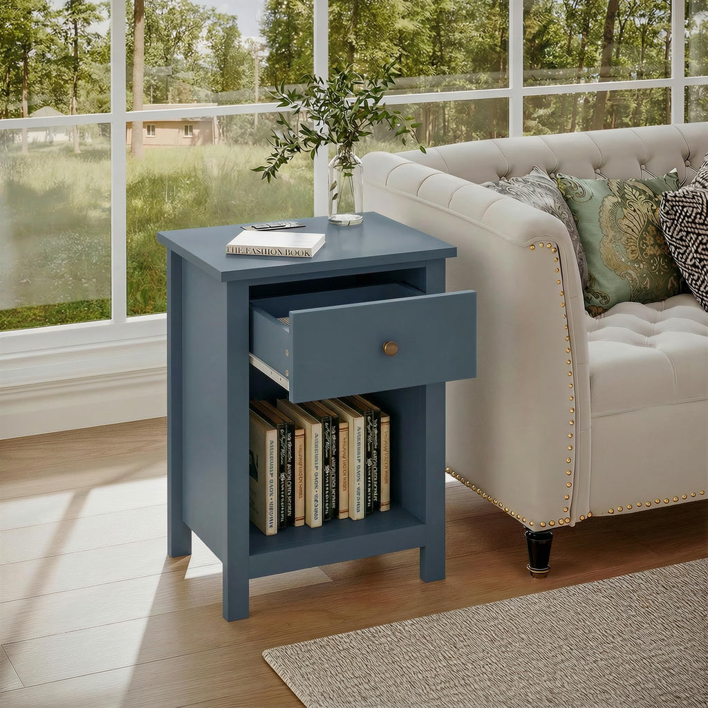 Farmhouse Nightstand with Charging Station Set of 2 S3893