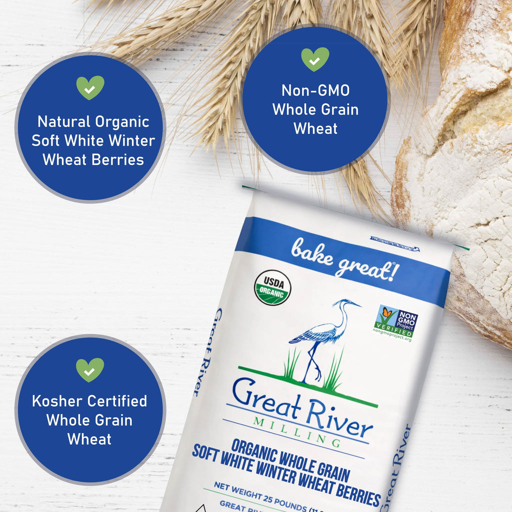 Organic Soft White Wheat Berries 25 lb C613