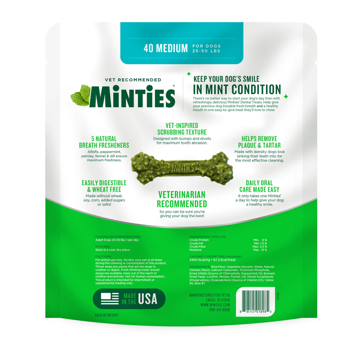 Mint Dental Chews for Dogs, 40 Ct Z173134