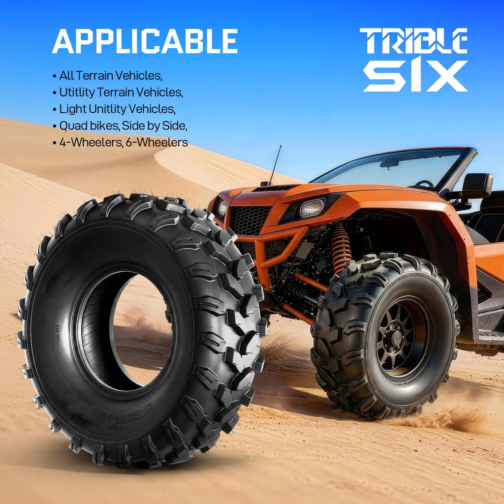 19x7-8 ATV Tires 6PR All-Terrain Tubeless Pack of 2 E9606
