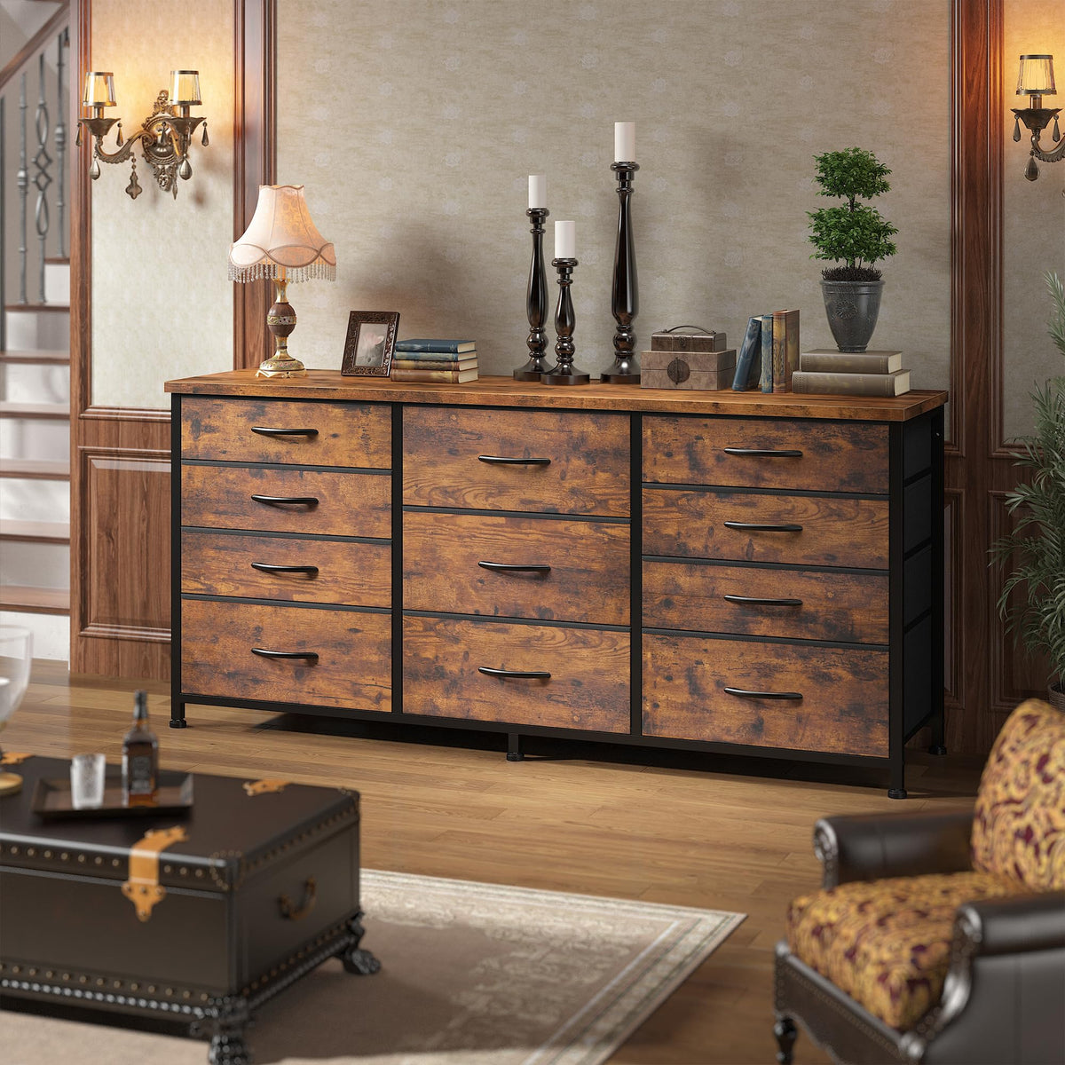 47.2"W Long Dresser with 11 Fabric Drawers F552357