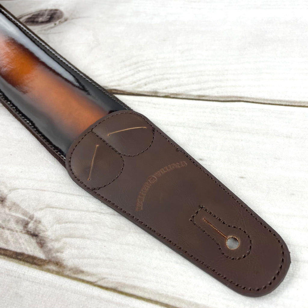 Sunburst Finish Guitar Strap with Pick Pockets & Padded Velour Back T20490