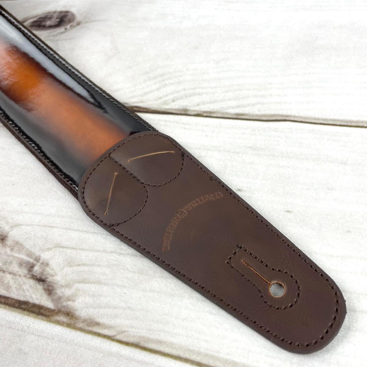 Sunburst Finish Guitar Strap with Pick Pockets & Padded Velour Back T20490