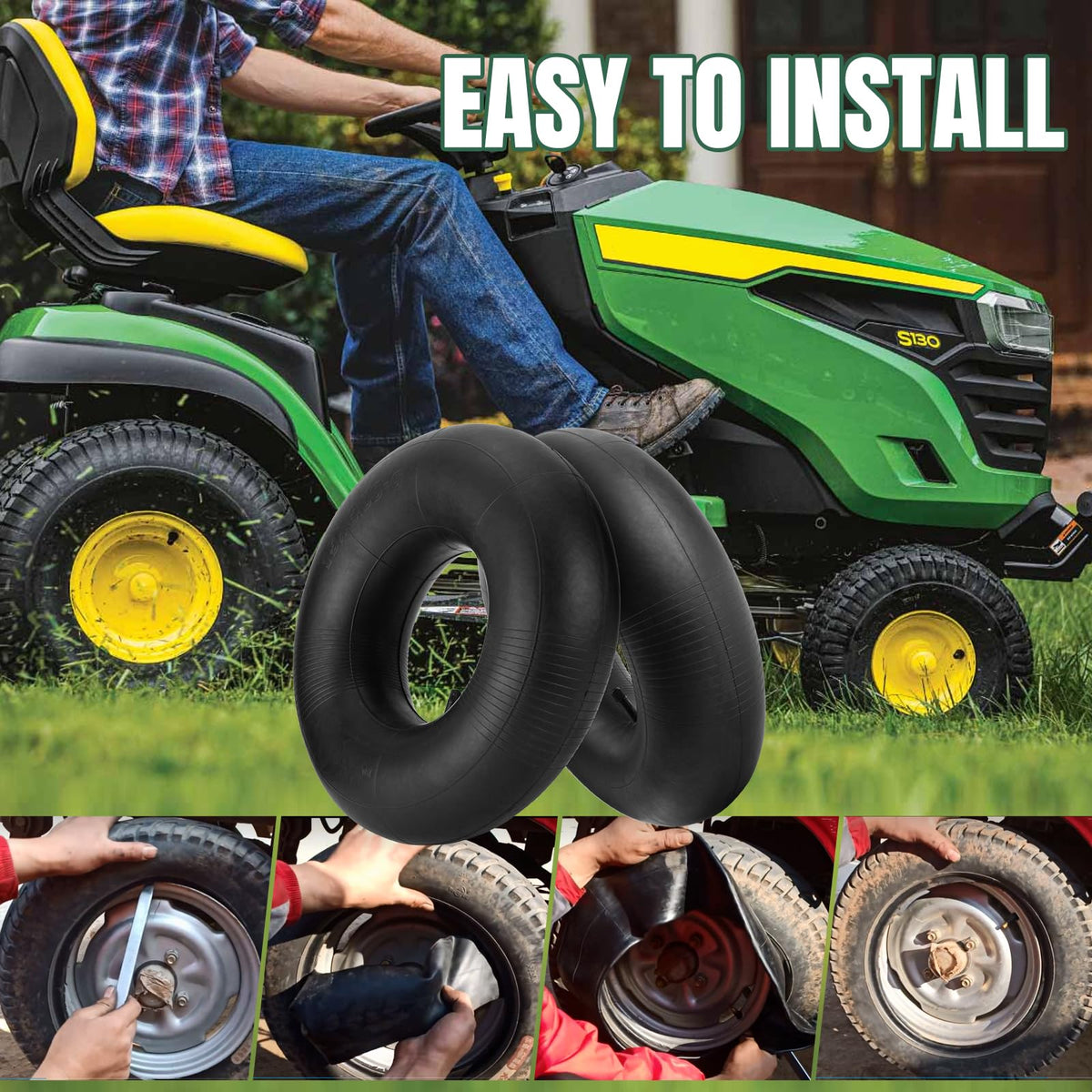 15x6.00-6 Inner Tube with Straight Valve Stem 2-Pack L1681
