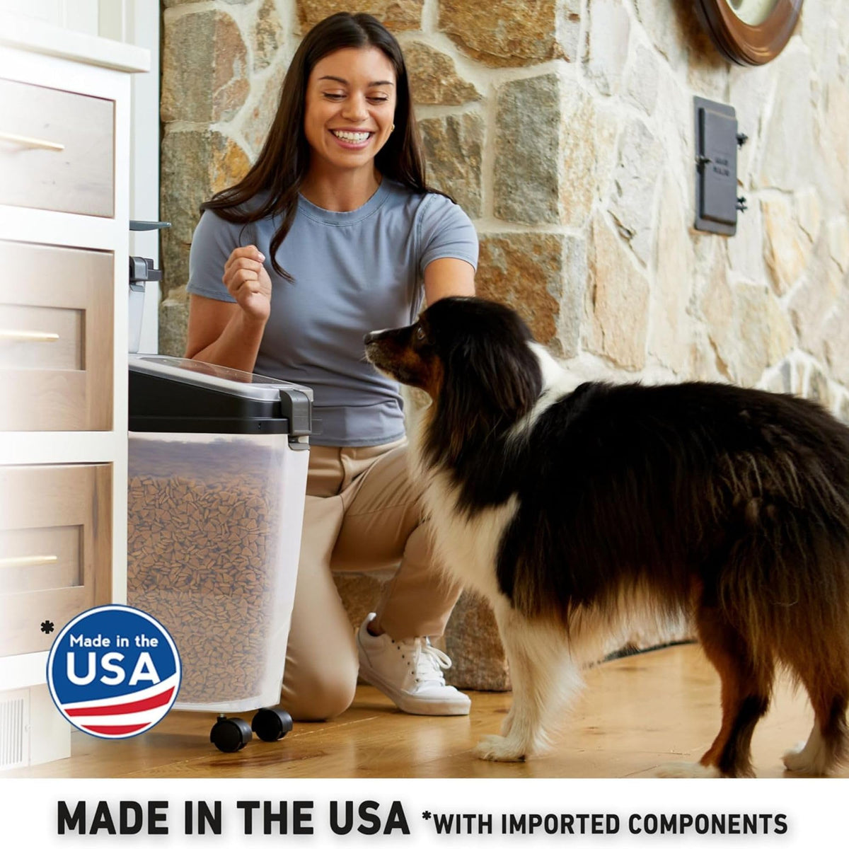 Airtight Dog Food Storage Container with Treat Container and Scoop X47492