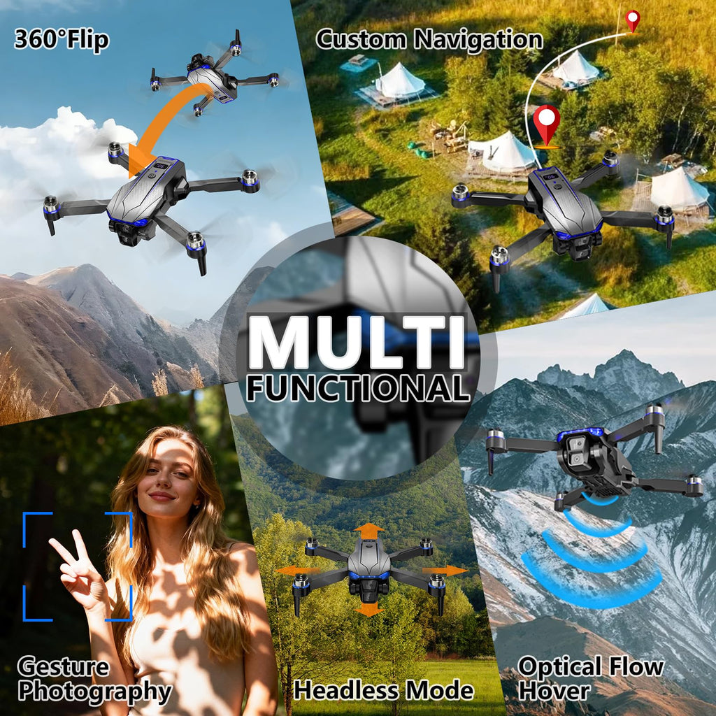 Foldable Mini FPV Drone with 1080P Camera, Carrying Case, 2 Batteries B59732