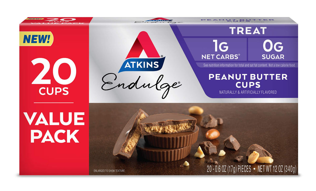 Dark Chocolate Protein Shake, 15g Protein, 2g Net Carb, 12 Count & Peanut Butter Cups, 0g Sugar, 20 Count T375708
