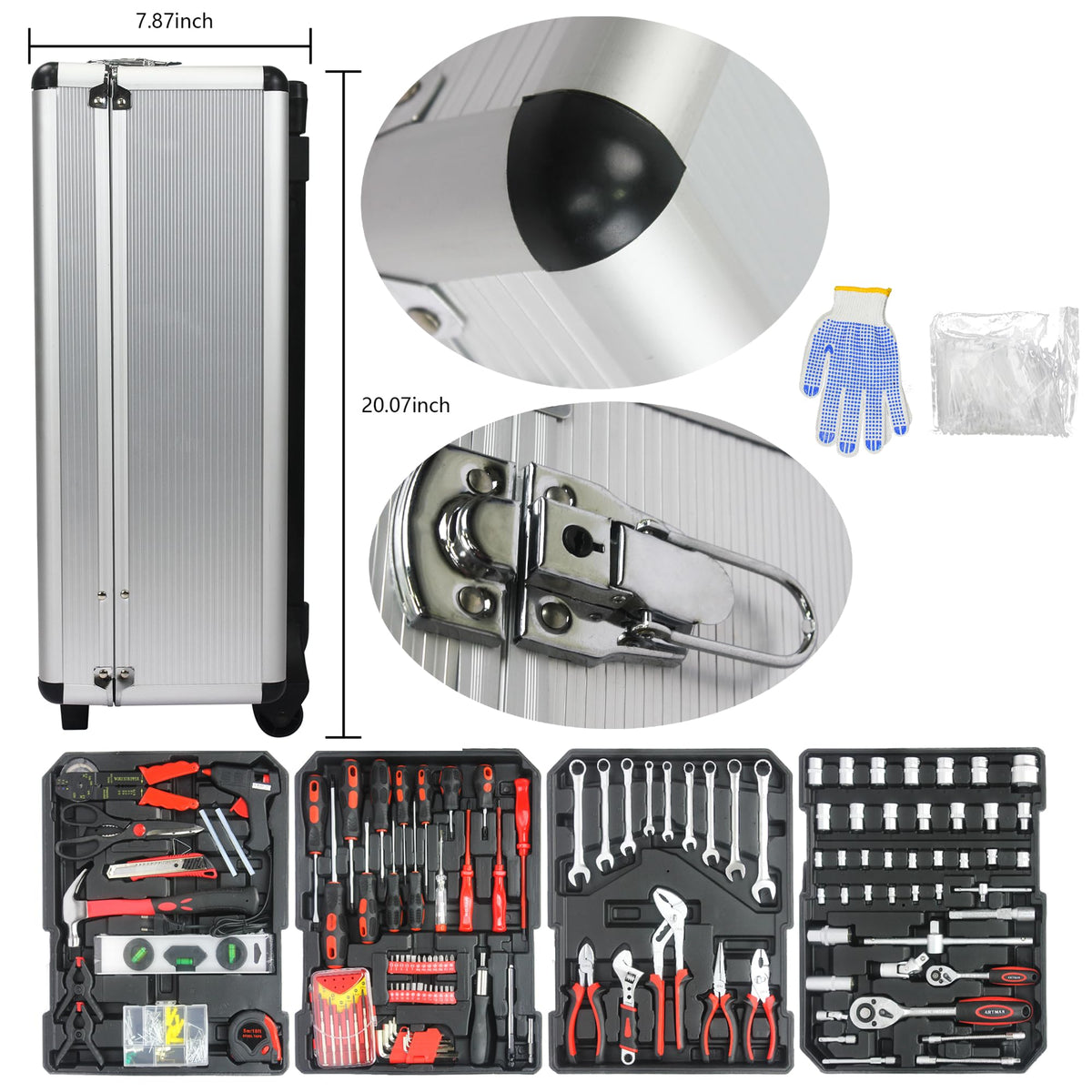 899-Piece Household Tool Set with Rolling Case Q24361