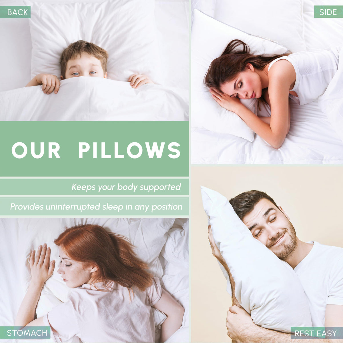 King Size Cotton Bed Pillows Set of 2 B778600