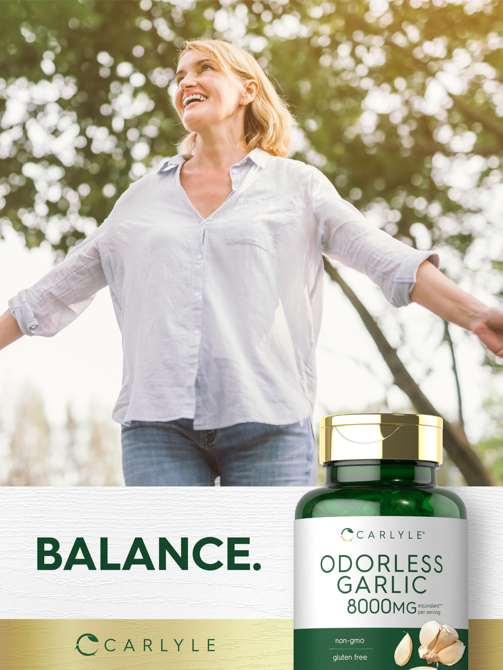 Odorless Garlic Softgels Supplement 300 Count V13420