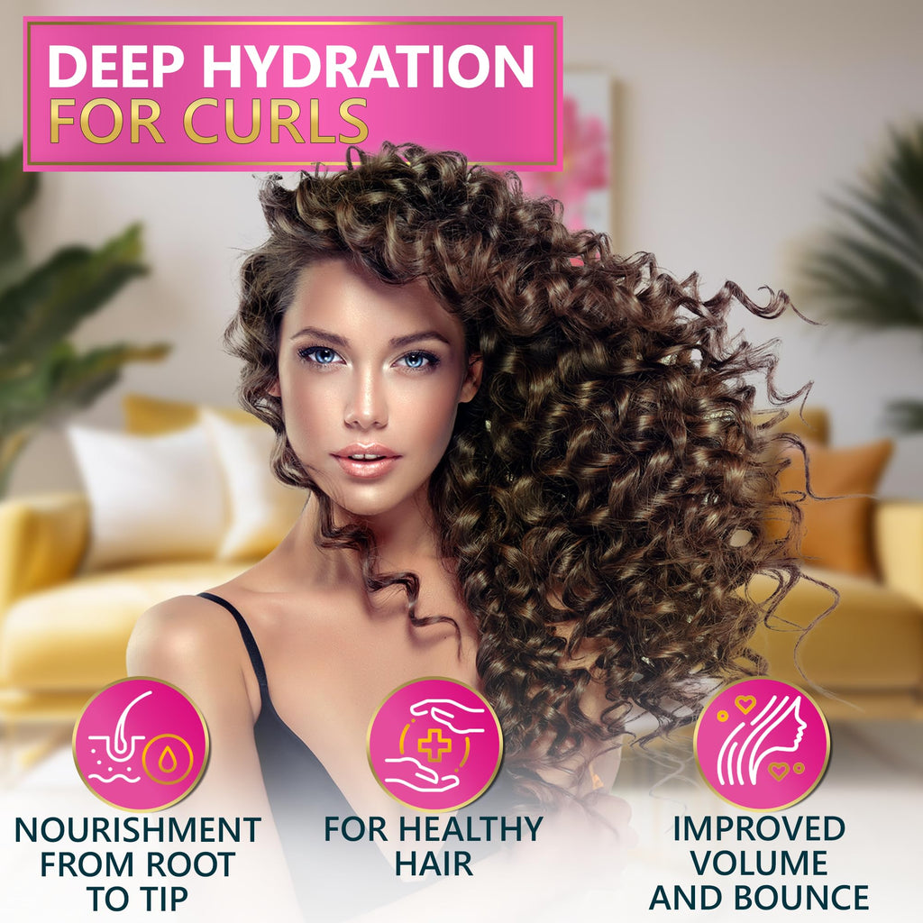 Curly Hair Shampoo and Conditioner Set and Mask U86656