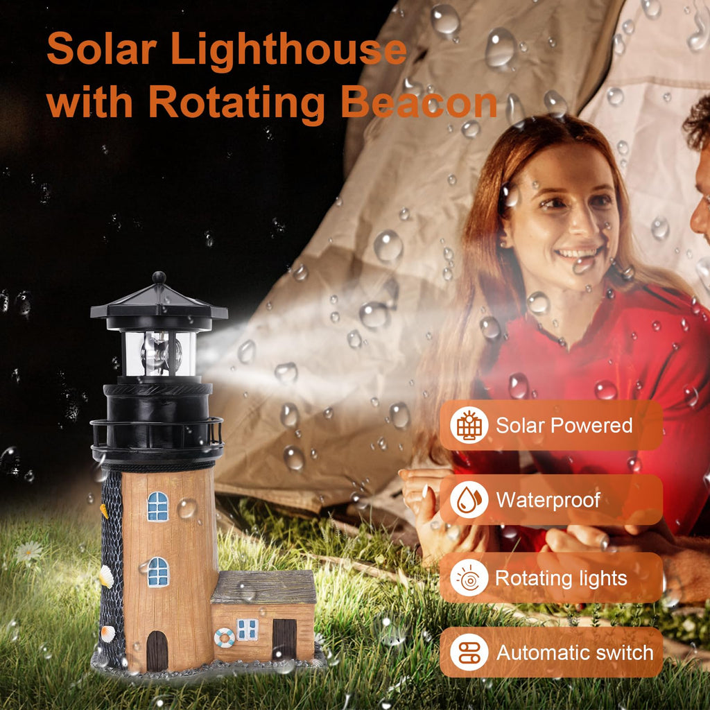 Solar Lighthouse with Rotating Beacon J250