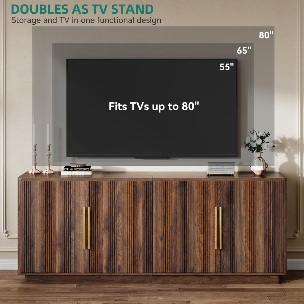 70" TV Stand with 4 Fluted Doors H628116