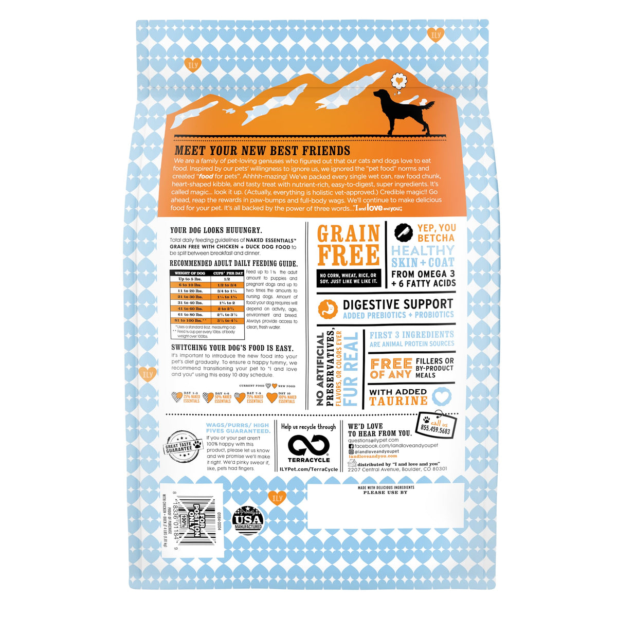 Chicken Duck Dry Dog Food 4lb Bag T2590