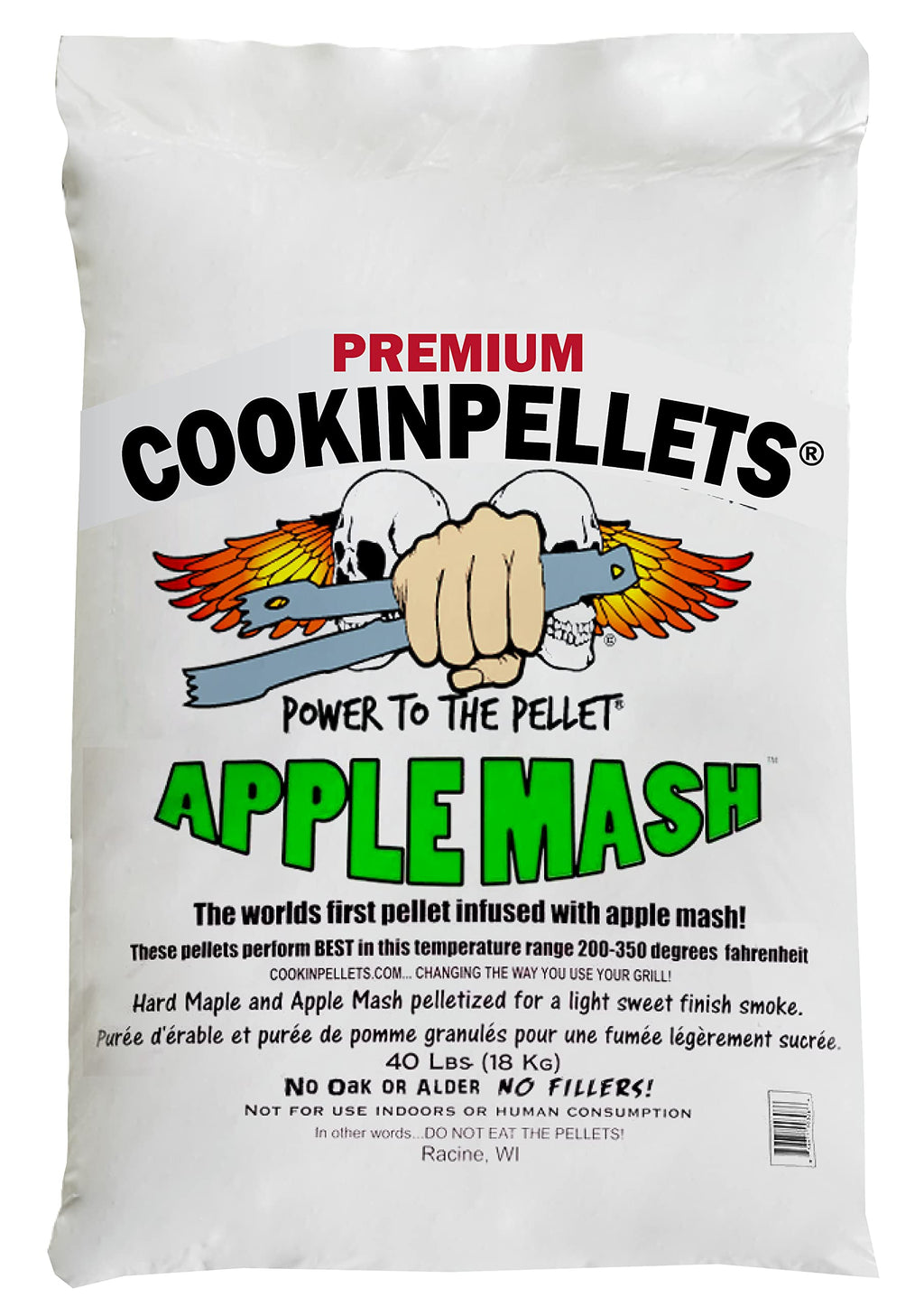 Apple Mash and Hard Maple BBQ Grill Wood Pellets, 40 Lb Bag H143