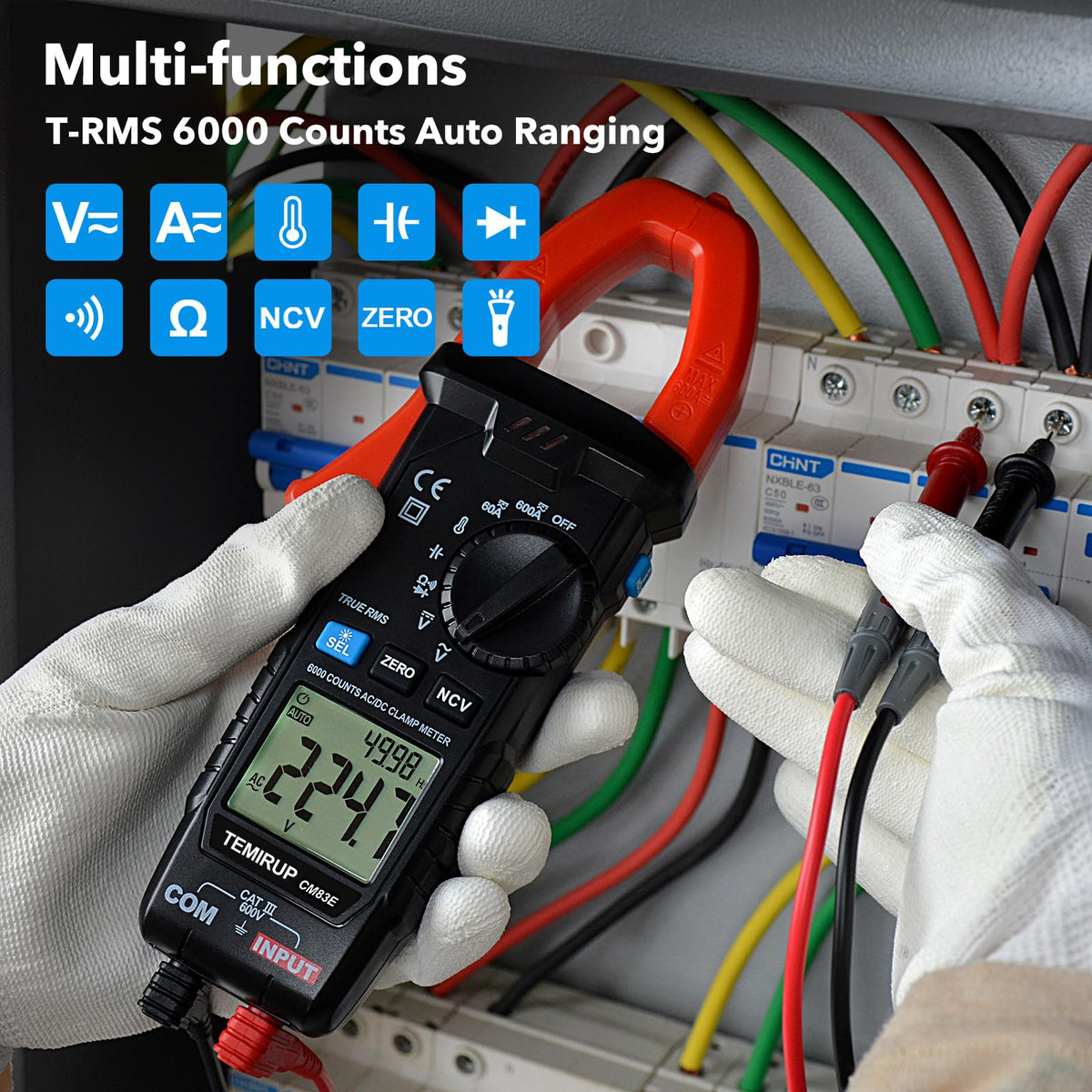 6000 Counts 600A TRMS Digital Clamp Meter D73946