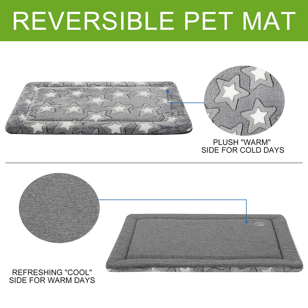 30"x20" Star Pattern Grey Dog Crate Pad N13565